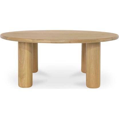 Milo Coffee Table Oak by Moe's Home Collection in natural oak. Made from fsc certified solid oak tabletop edge, fsc certified oak veneer tabletop in a transitional style.