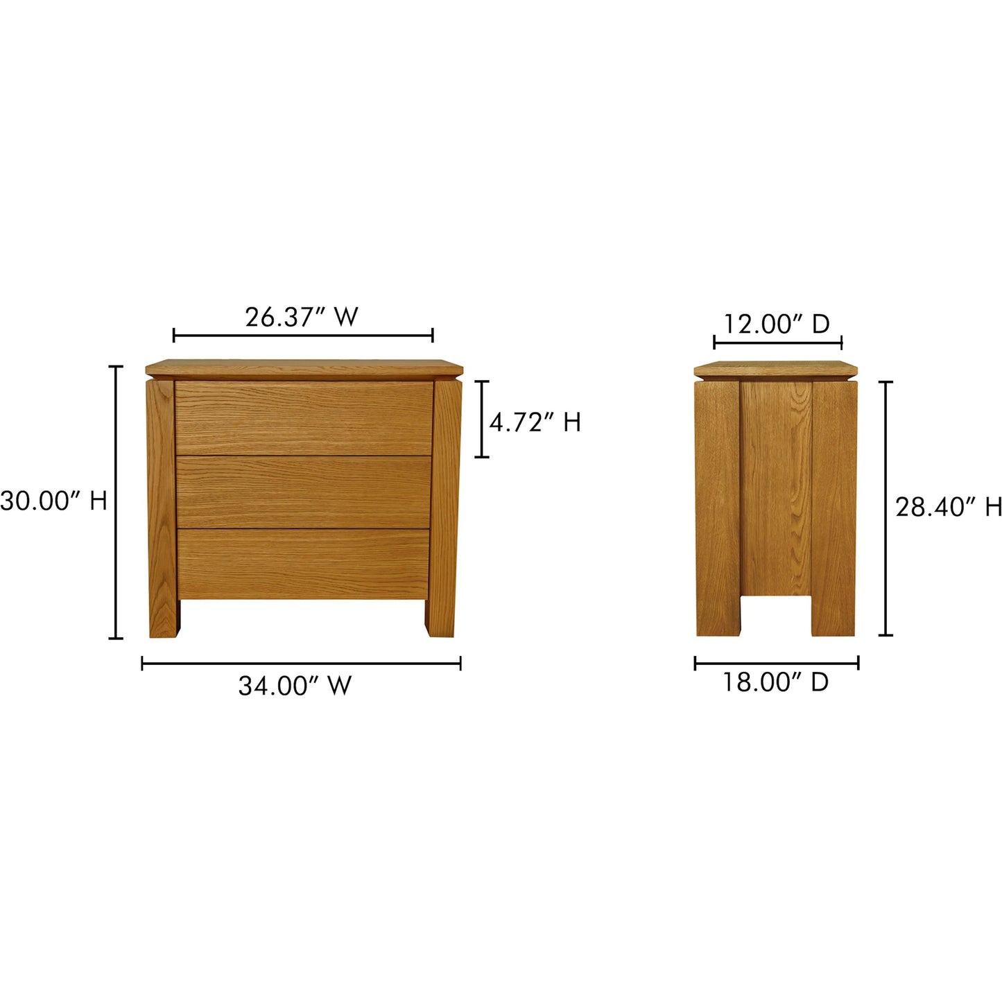 007 SI-2367923 | Additional Silo | Brook Chest by Moe's Home Collection in country oak. Made from fsc solid oak leg, fsc oak veneer over mdf, undermount glides in a transitional style.