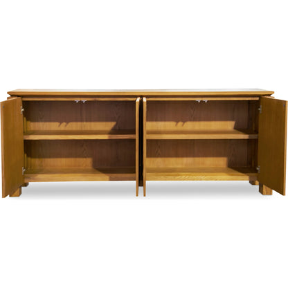 Brook Sideboard by Moe's Home Collection in country oak. Made from fsc solid oak leg, fsc oak veneer over mdf in a transitional style.