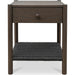 Millie Nightstand by Moe's Home Collection. Made from top, side, front, mdf veneer oak, shelve black paper cord, solid oak, wooden handle in a transitional style.