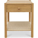 Millie Nightstand by Moe's Home Collection. Made from top, side, front, mdf veneer oak, shelve black paper cord, solid oak, wooden handle in a transitional style.