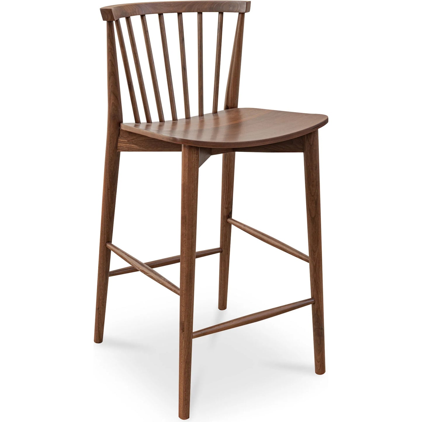 002 SI-2441502 | Primary Silo | Marley Counter Stool by Moe's Home Collection in brown. Made from solid walnut, walnut veneer over plywood seat in a traditional style.