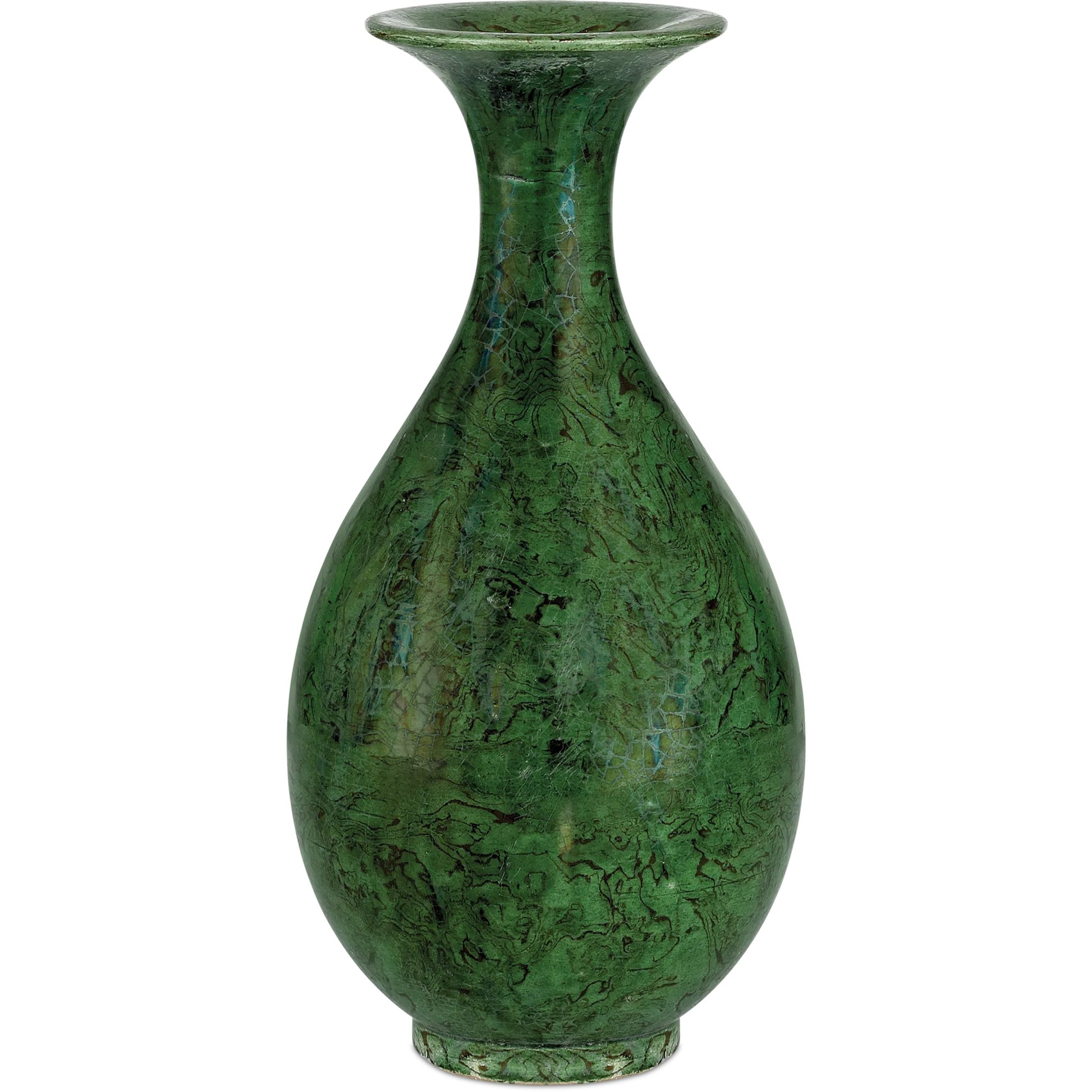 Romulus Green Vase Set by Currey and Company in green. Made from porcelain in a modern style.