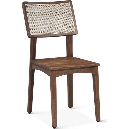 Calabasas Dining Chair (Set of 2) by World Interiors in brown, beige and toasted almond. Made from mango wood, cane in a unique style.