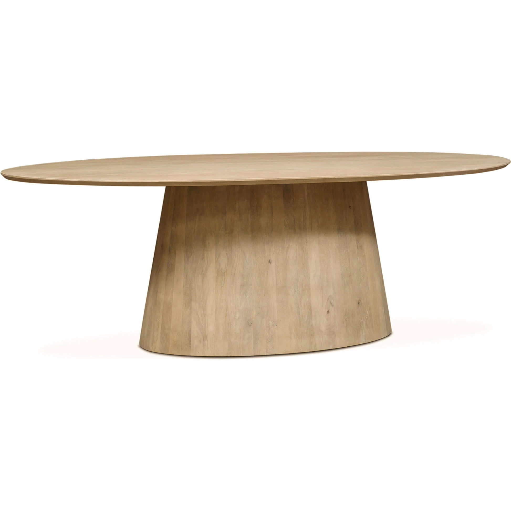 Calabasas 86" Oval Dining Table by World Interiors in white, beige and white wash. Made from mango wood, cane in a transitional style.