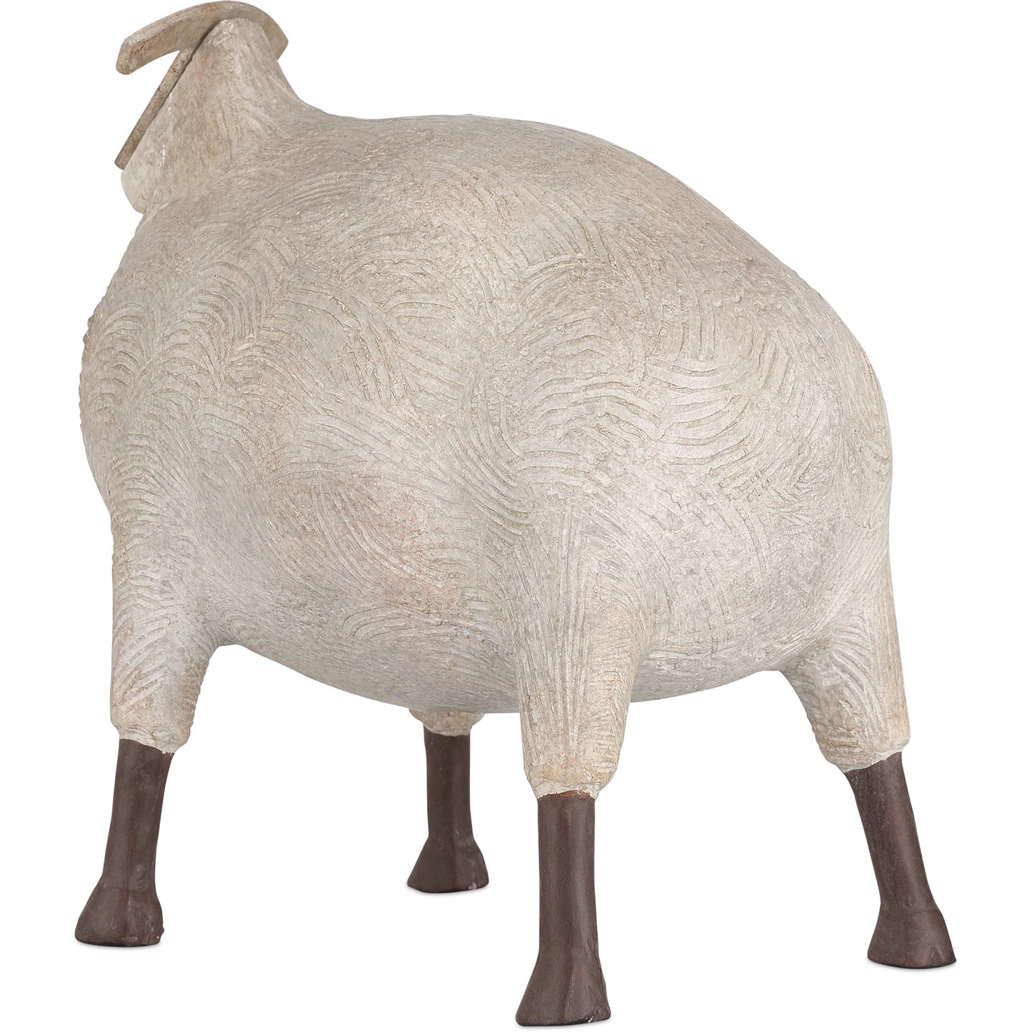 003 SI-2524209 | Additional Silo | Ancient Ram Sculpture by Currey and Company in beige, black. Made from composite in a cottage & farmhouse style.