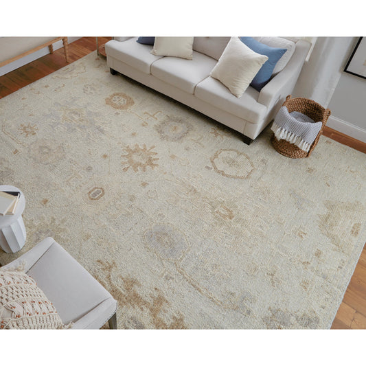 Grafton Traditional Ikat Rug - GFT69F9F by Feizy in tan, ivory, orange. Made from wool in a unique style.