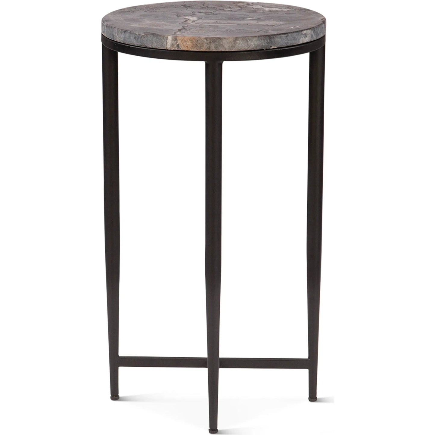 001 SI-2242982 | Additional Silo | Mumbai Grey Septarian Side Table by World Interiors in multi-color and grey septarian. Made from grey septarian stone reclaimed iron in a modern style.