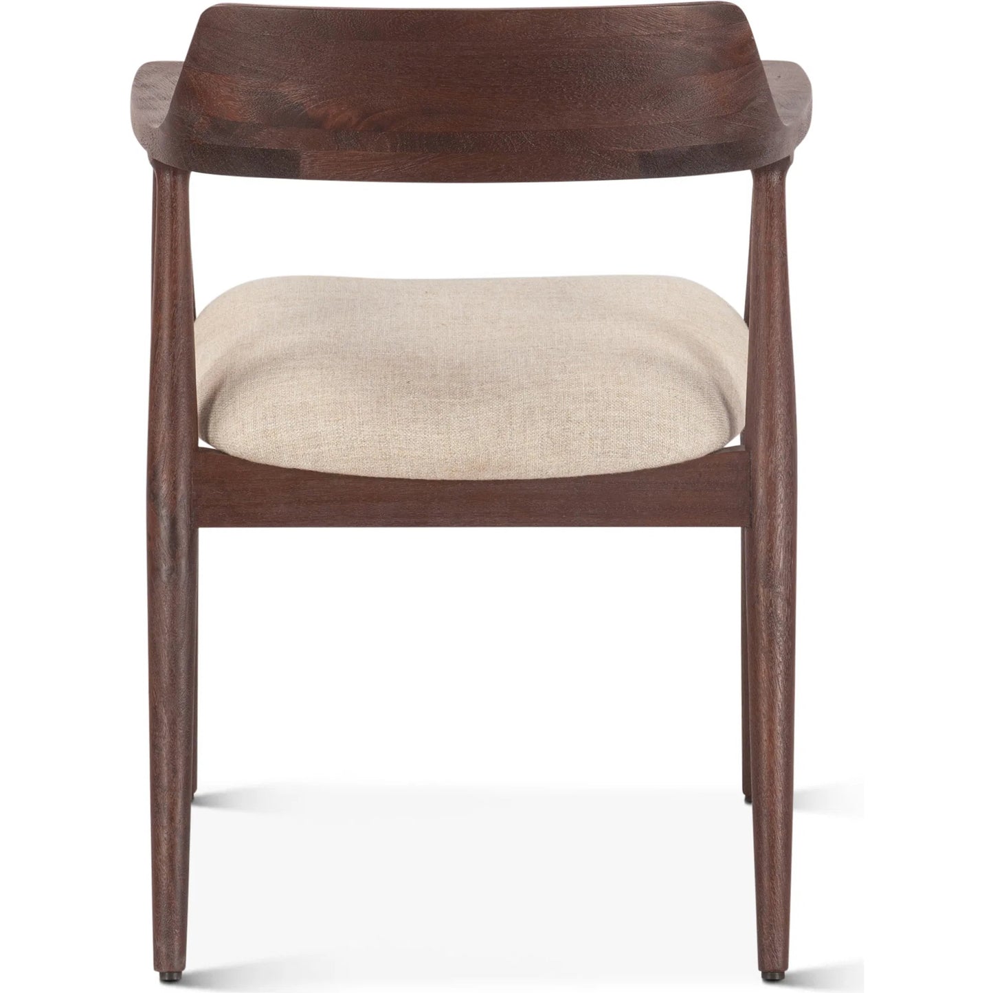 002 SI-2243013 | Additional Silo | Oxford Upholstered Dining Chair by World Interiors in brown, white and walnut. Made from mango wood cotton, linen, polyester in a transitional style.