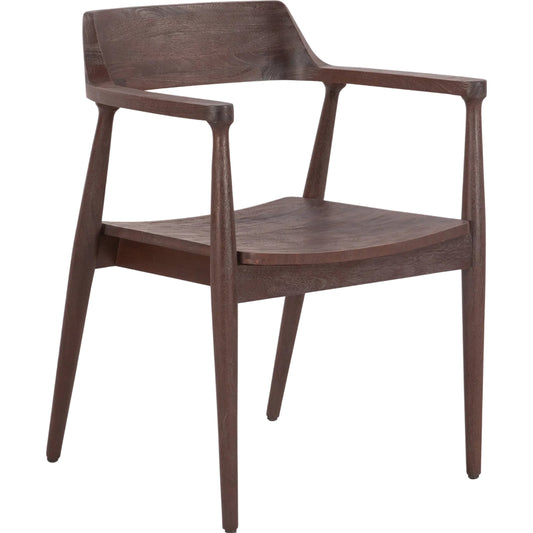 Oxford Dining Chair by World Interiors in brown and walnut. Made from mango wood in a unique style.