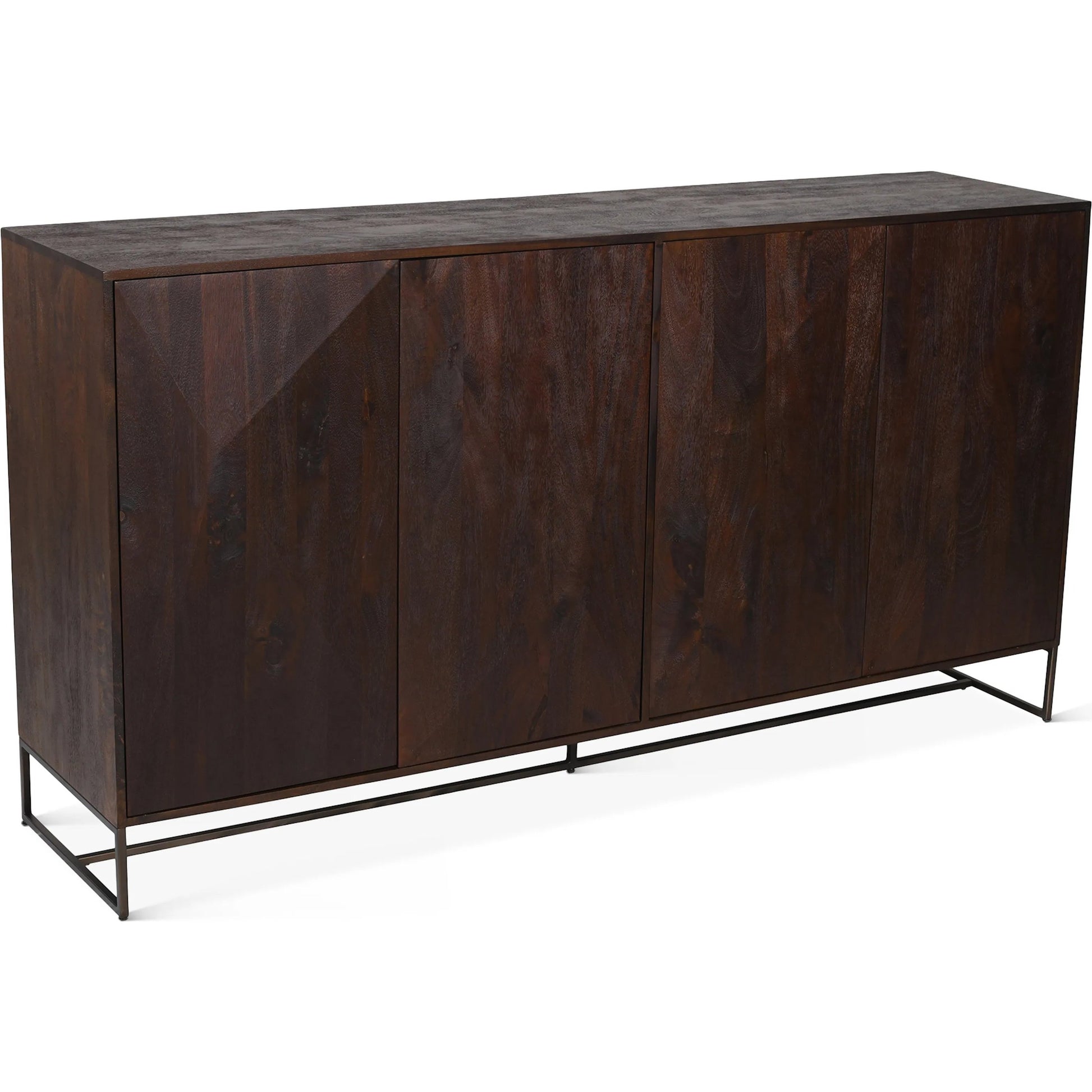Oxford 76" Sideboard by World Interiors in brown and walnut. Made from mango wood in a traditional style.