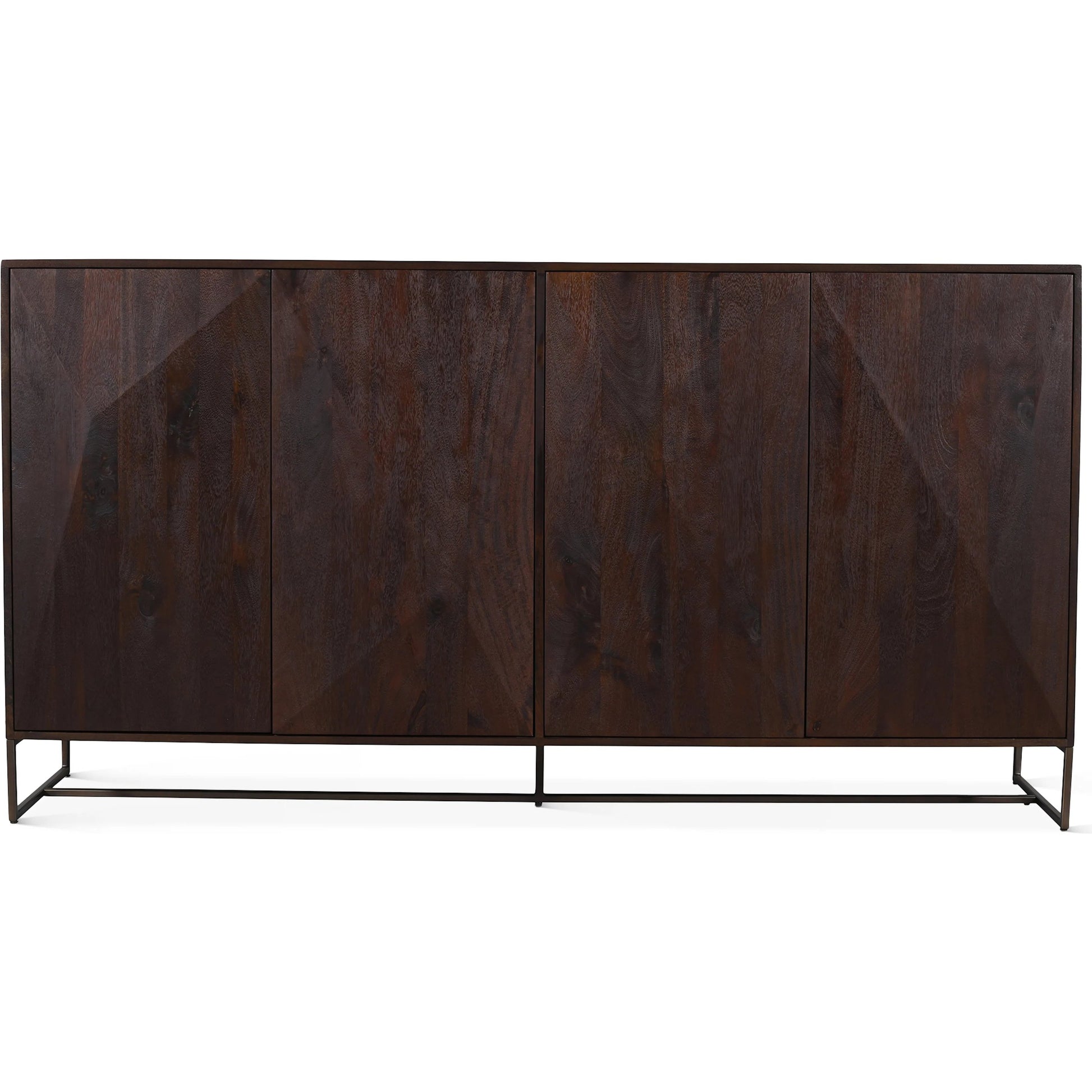 Oxford 76" Sideboard by World Interiors in brown and walnut. Made from mango wood in a traditional style.
