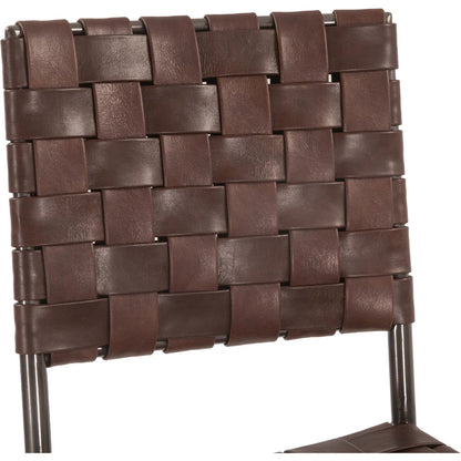 Lund Buffalo Leather and Iron Bar Chair Brown by World Interiors in natural. Made from unique in a traditional style.