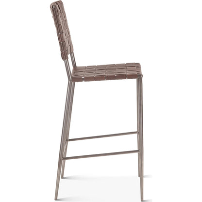 Lund Buffalo Leather and Iron Bar Chair Brown by World Interiors in natural. Made from unique in a traditional style.