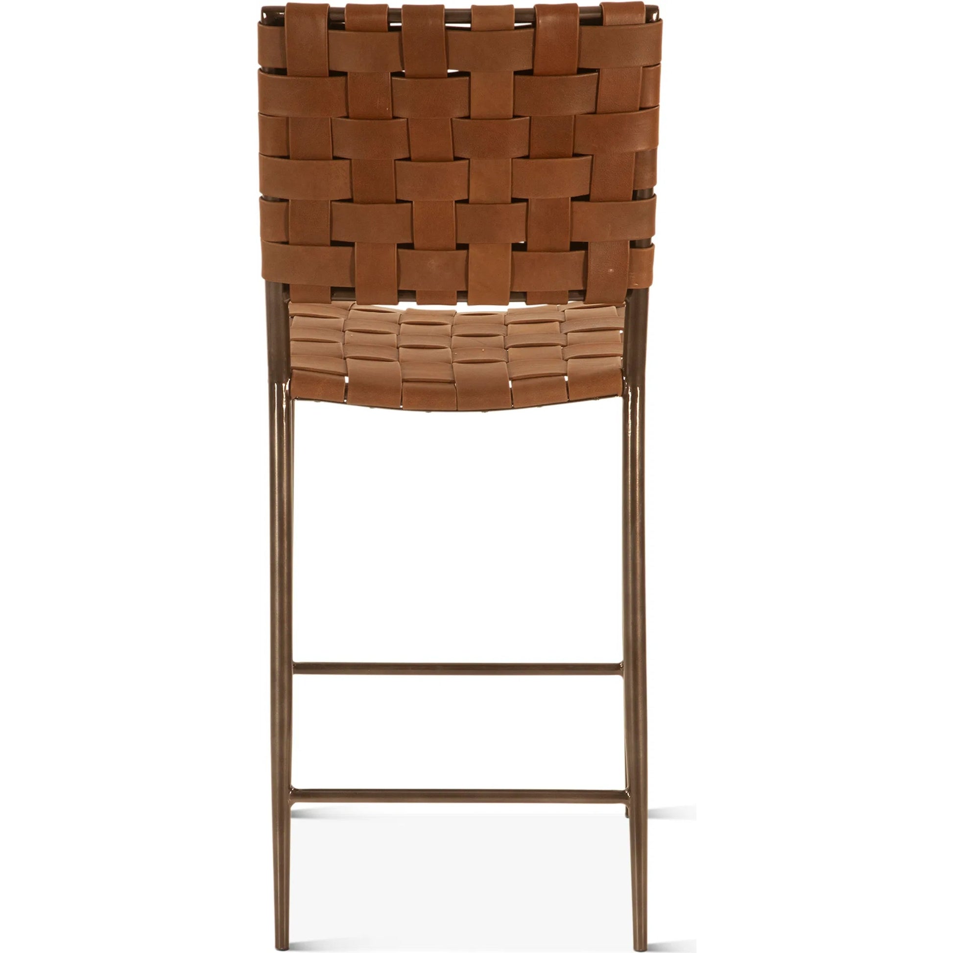 Lund Counter Chair by World Interiors in natural. Made from buffalo leather, reclaimed iron in a traditional style.