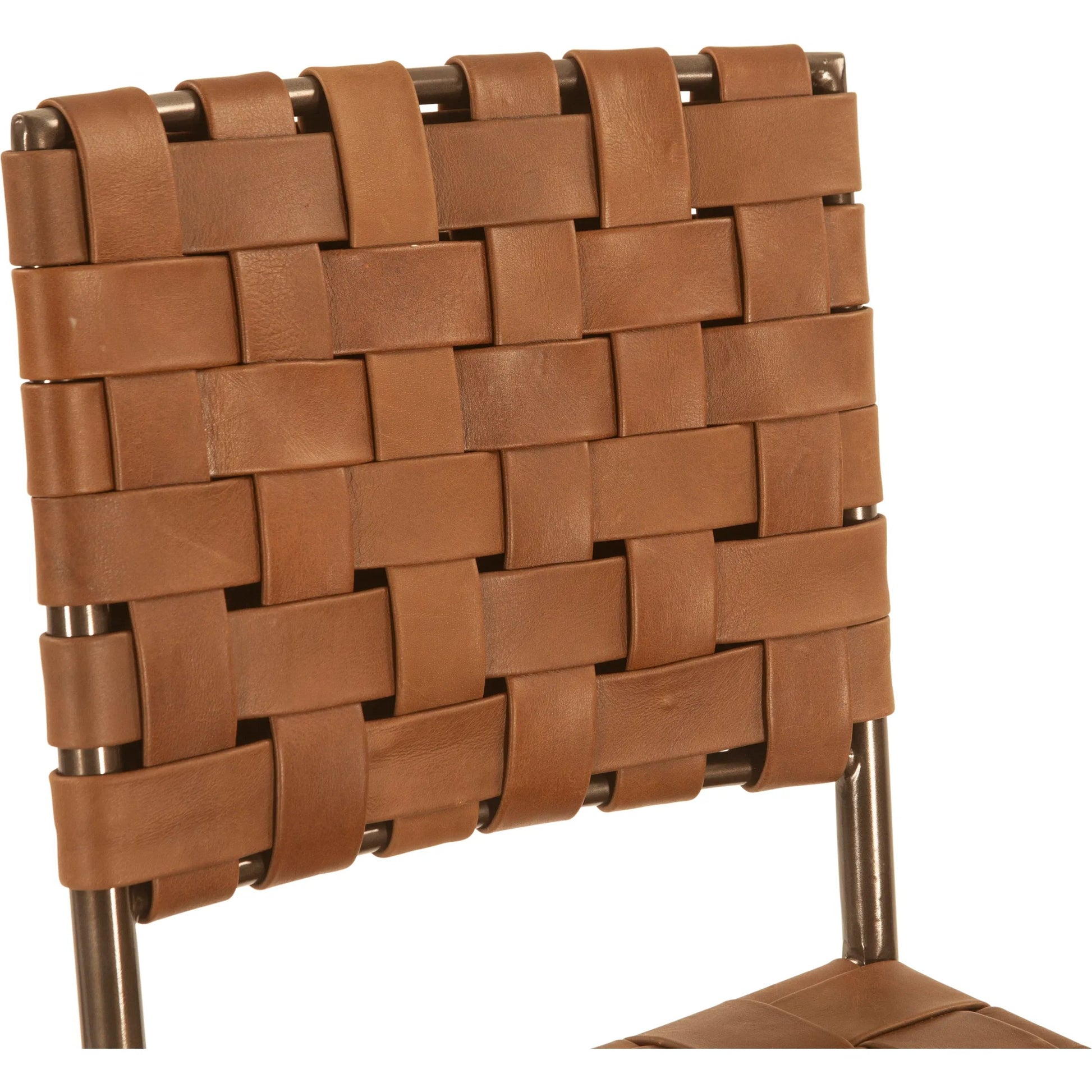 Lund Counter Chair by World Interiors in natural. Made from buffalo leather, reclaimed iron in a traditional style.