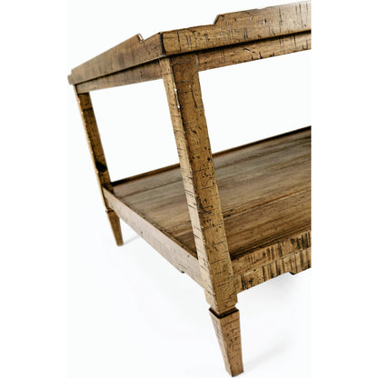 Casual Accents Medium Driftwood Cocktail Table by Jonathan Charles in medium brown driftwood. Made from acacia in a modern style.