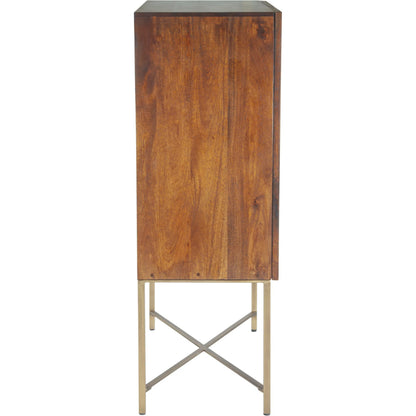 Manhattan Bar Cabinet by World Interiors in honey brown and water based. Made from mango wood, iron in a traditional style.