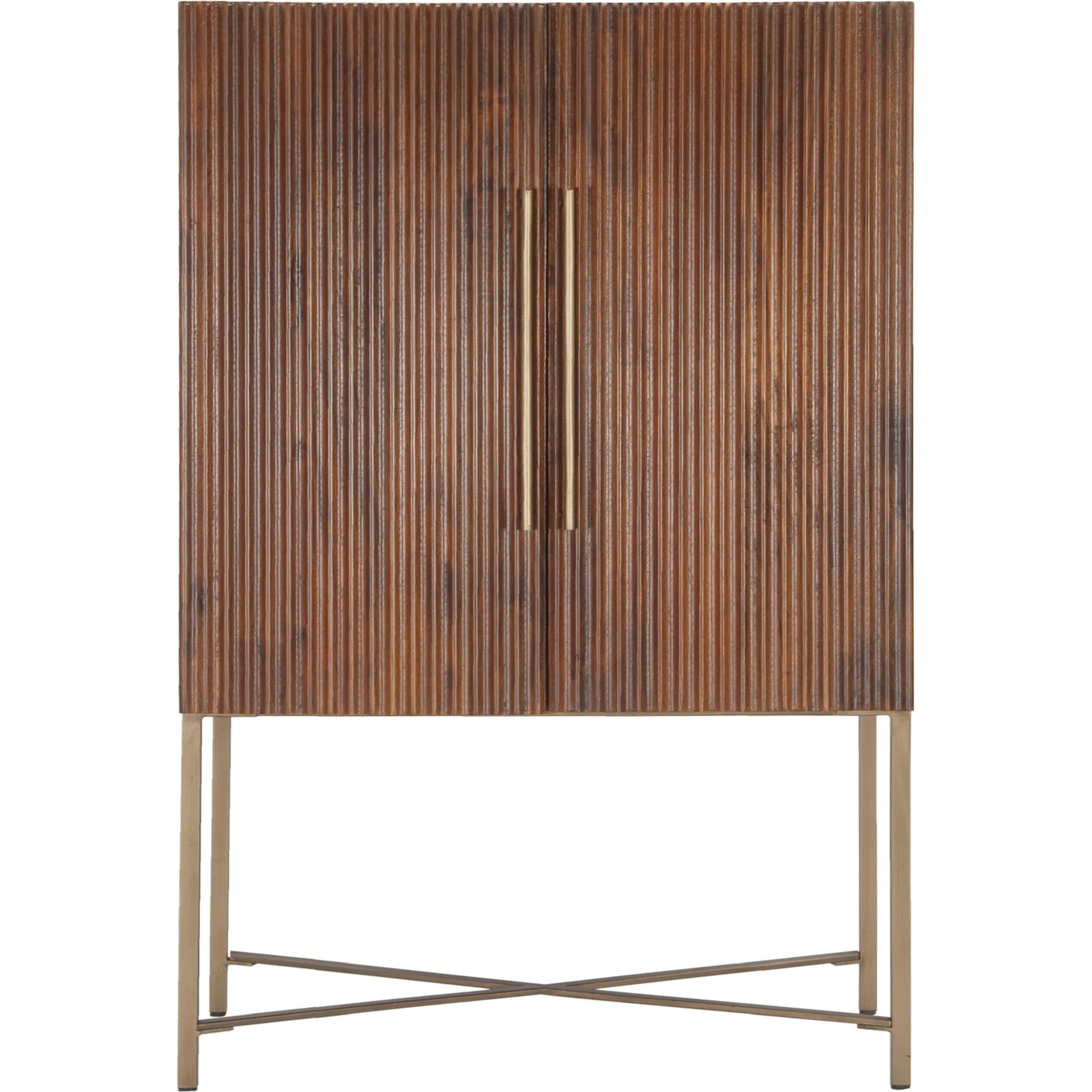Manhattan Bar Cabinet by World Interiors in honey brown and water based. Made from mango wood, iron in a traditional style.