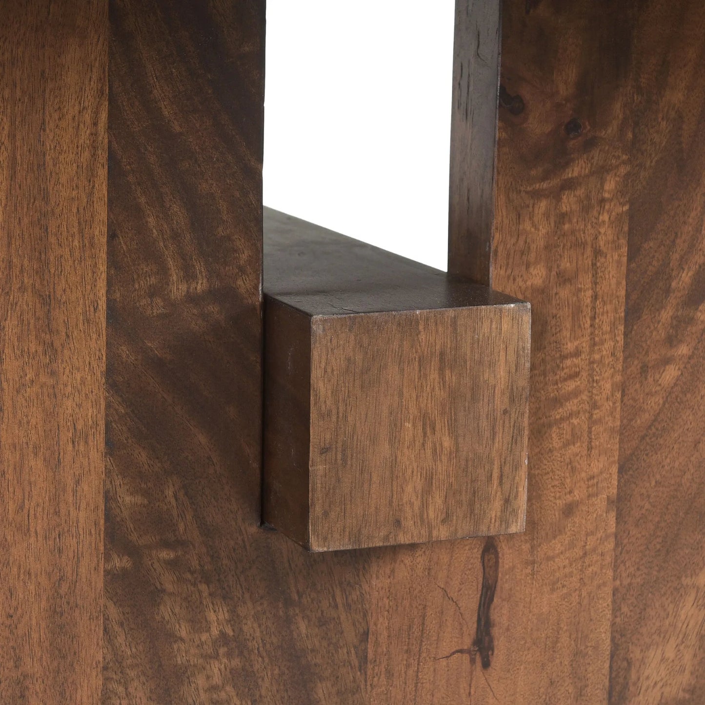 005 SI-2242943 | Closeup | Manhattan Mid Century Acacia Dining Table by World Interiors in brown, gold and honey brown. Made from mango wood metal in a transitional style.