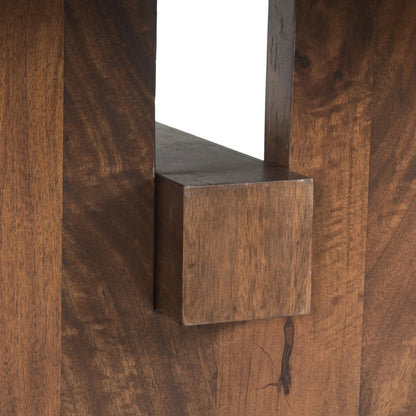 Manhattan Mid Century Acacia Dining Table by World Interiors in brown, gold and honey brown. Made from mango wood metal in a transitional style.