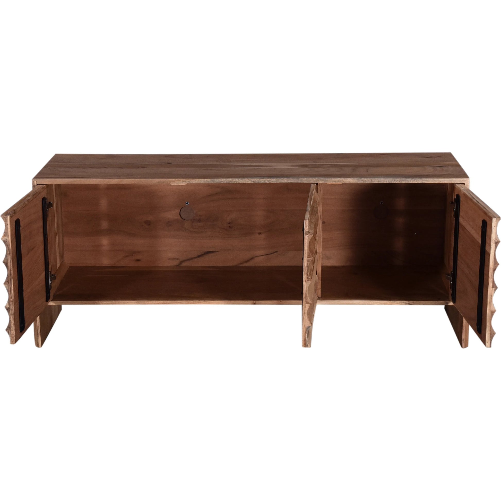 Catalina Plasma Cabinet by World Interiors in brown and natural acacia. Made from acacia wood in a transitional style.