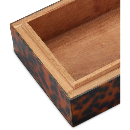 Faux Tortoise Box Set by Currey and Company in brown, black. Made from acrylic, wood in a modern style.