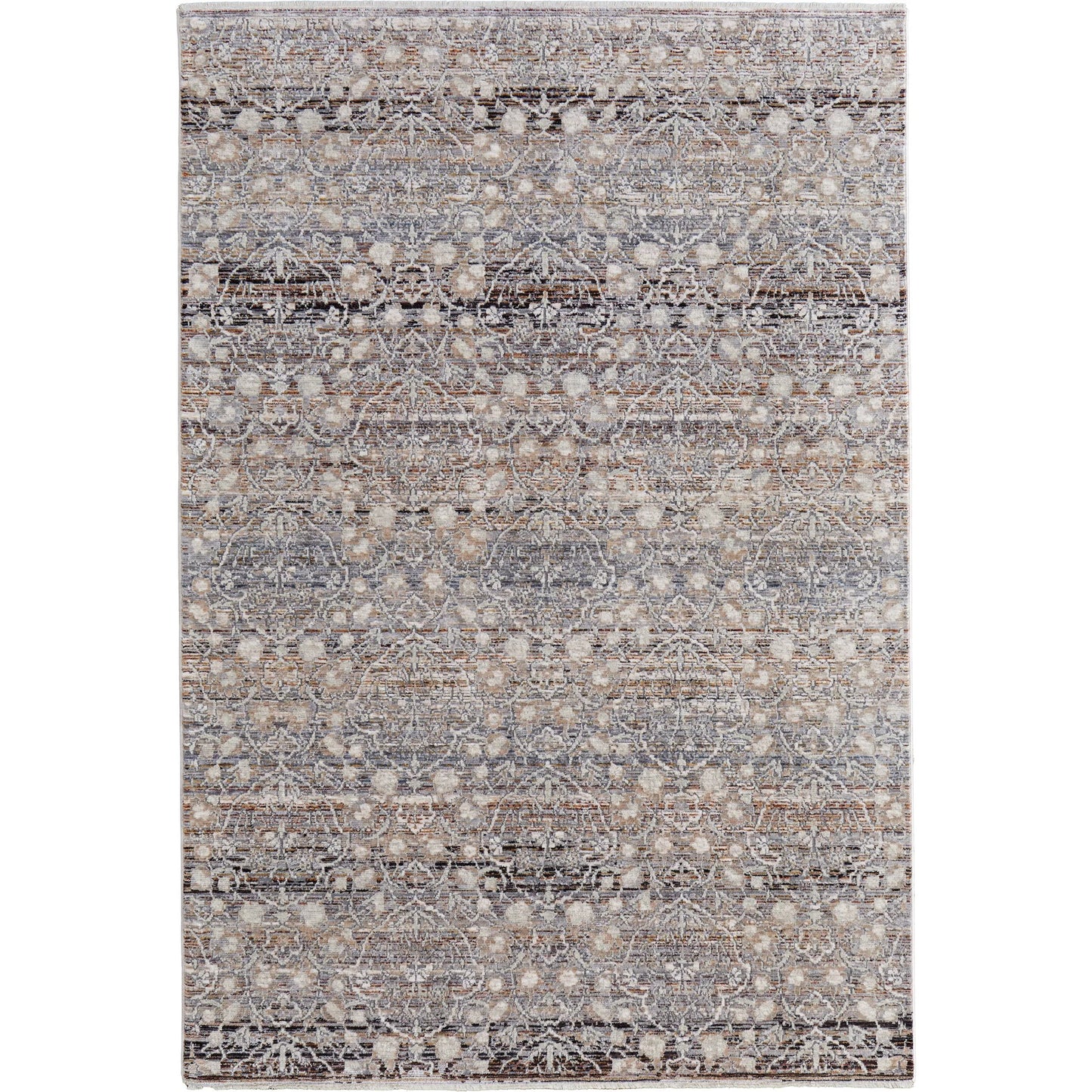 002 SI-1752666,SI-1752668 | Primary Silo | Caprio Transitional Damask Rug - 3961F by Feizy in gray, ivory, tan. Made from polyester, viscose in a unique style.