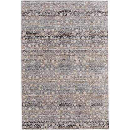 Caprio Transitional Damask Rug - 3961F by Feizy in gray, ivory, tan. Made from polyester, viscose in a unique style.