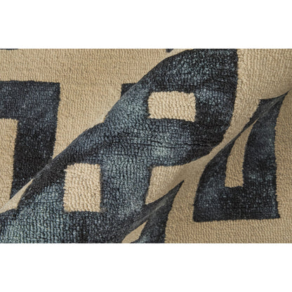 Lorrain Geometric Rug - 8568F by Feizy in ivory, black. Made from wool in a unique style.