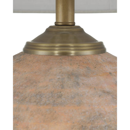 Kenmare Table Lamp by Currey and Company in textured antique brown. Made from terracotta in a modern style.
