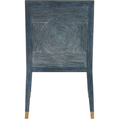 Santos Side Chair by Currey and Company. Made from mahogany, rattan, brass in a modern style.