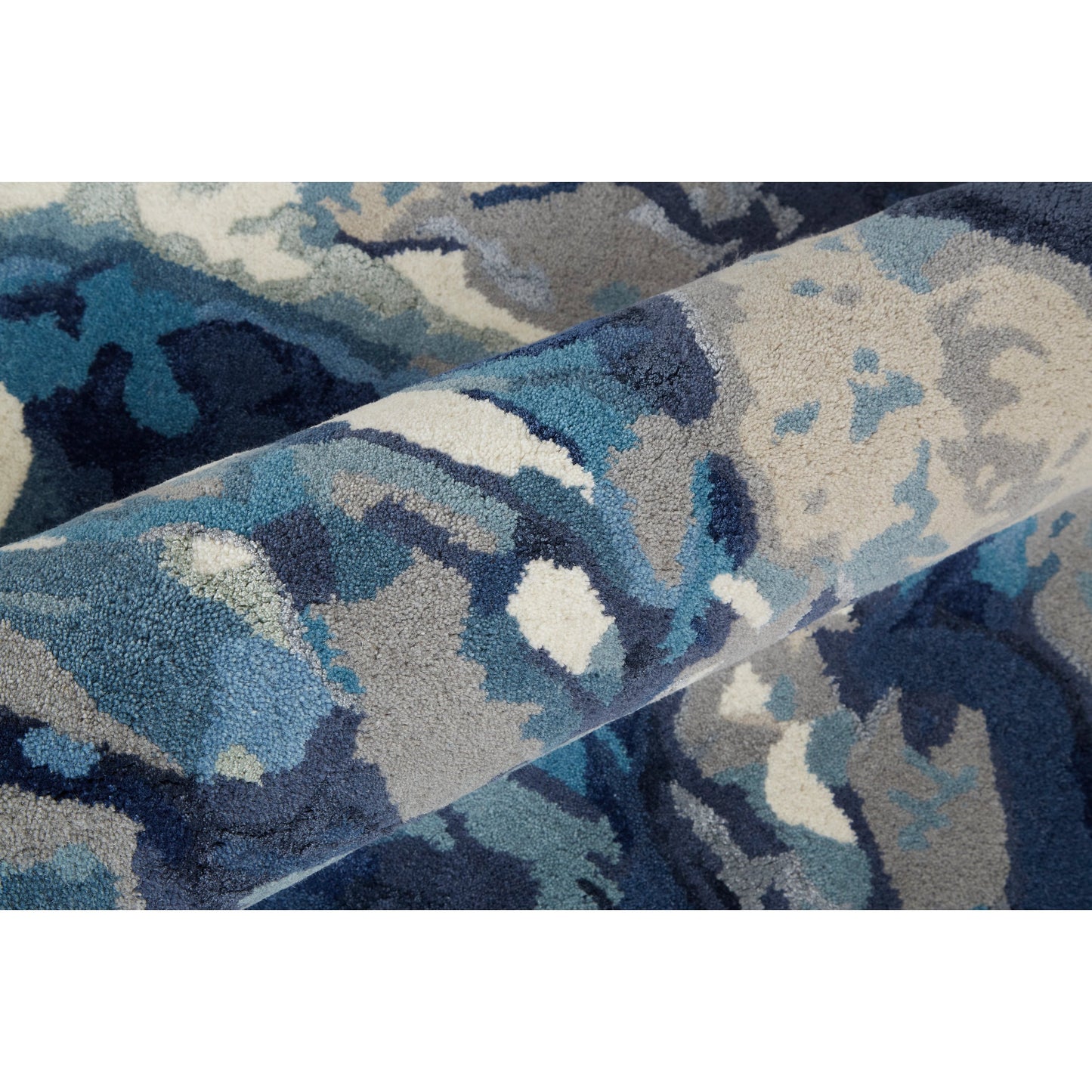 003 SI-1943029,SI-1943030,SI-1943031,SI-1943032,SI-1943033,SI-1943034 | Closeup | Dafney Transitional & Botanical Rug - 8871F by Feizy in blue. Made from 75% wool, 25% viscose in a unique style.