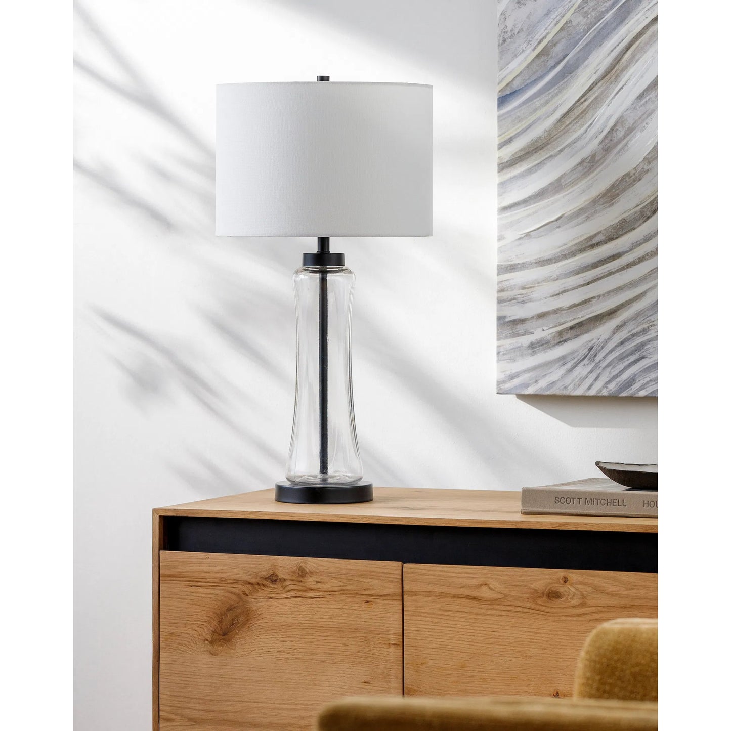 005 SI-2168574 | Lifestyle | Fidel Table Lamp - 535538 by Livabliss. Made from glass, iron, cotton in a modern style.