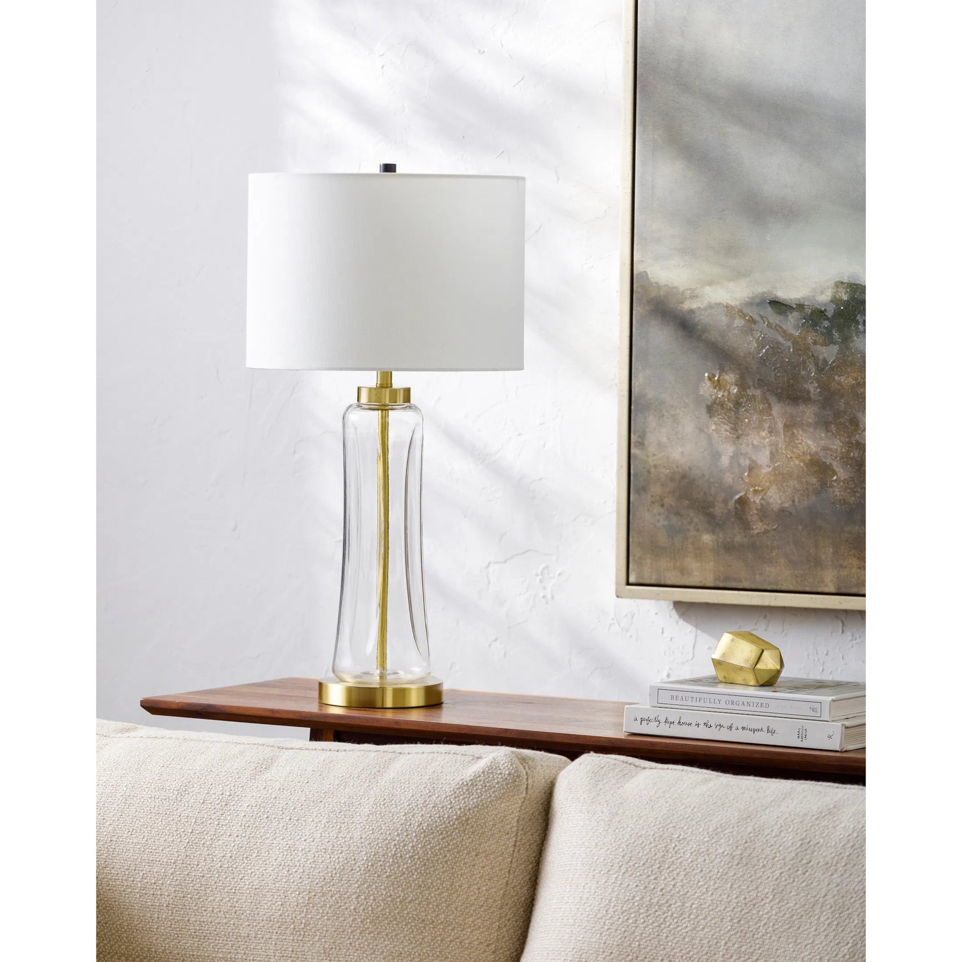 Fidel Table Lamp - 535538 by Livabliss. Made from glass, iron, cotton in a modern style.