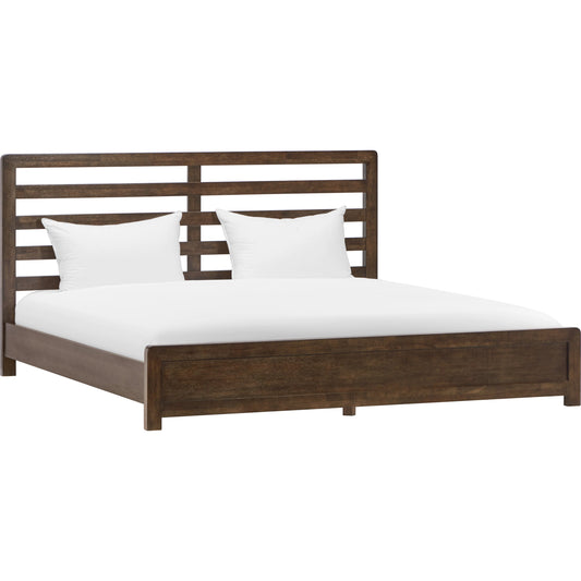 Zest Solid Wood Platform Bed in Dark Oak by Zest in dark oak. Made from mdf, partical board in a modern style.