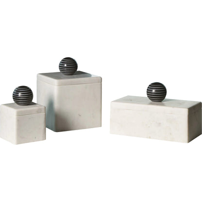 La Boite Box by Global Views. Made from white banswara, black bheslana in a eclectic & global style.