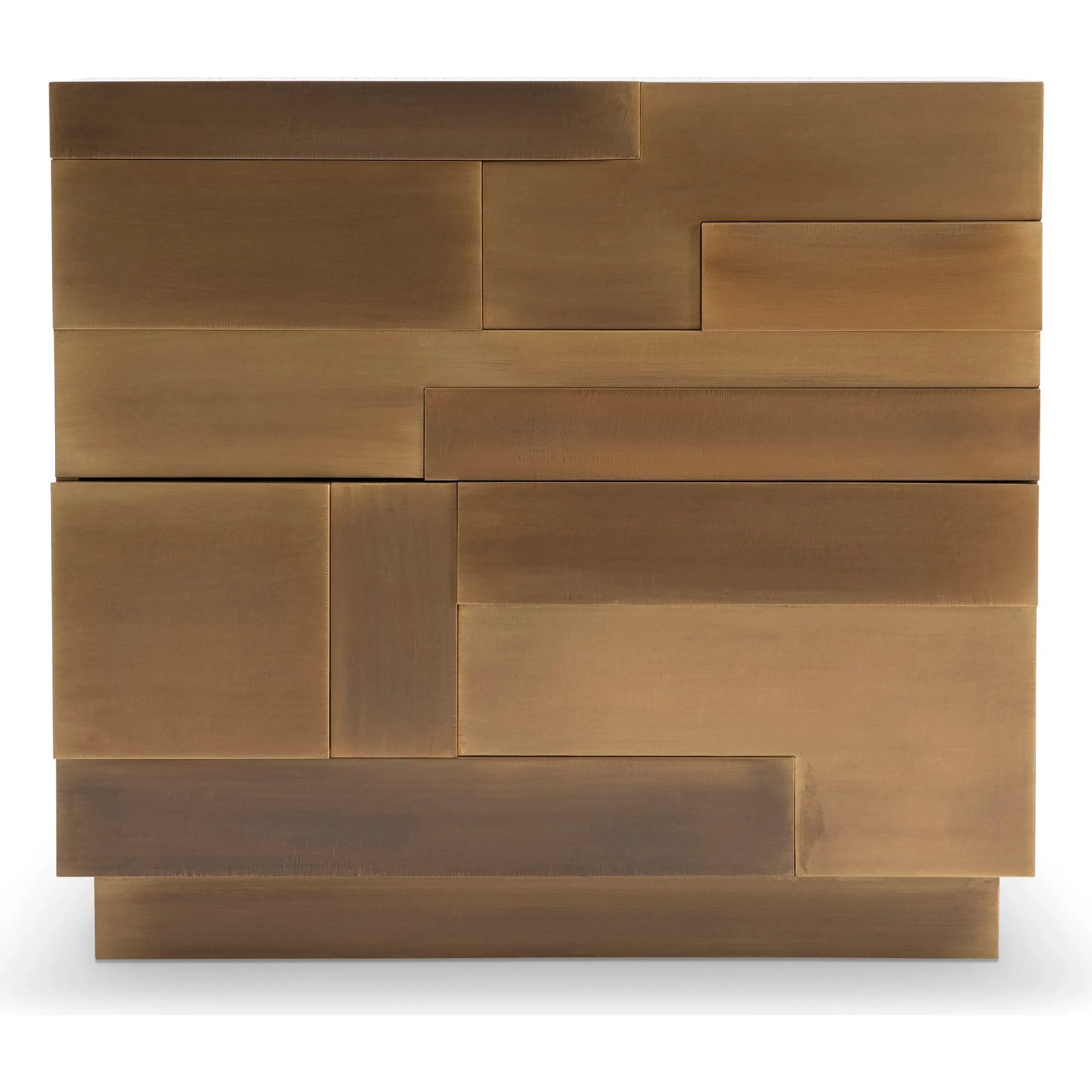 Acora Nightstand by Bernhardt in brass. Made from metal in a modern style.