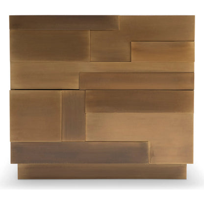 Acora Nightstand by Bernhardt in brass. Made from metal in a modern style.