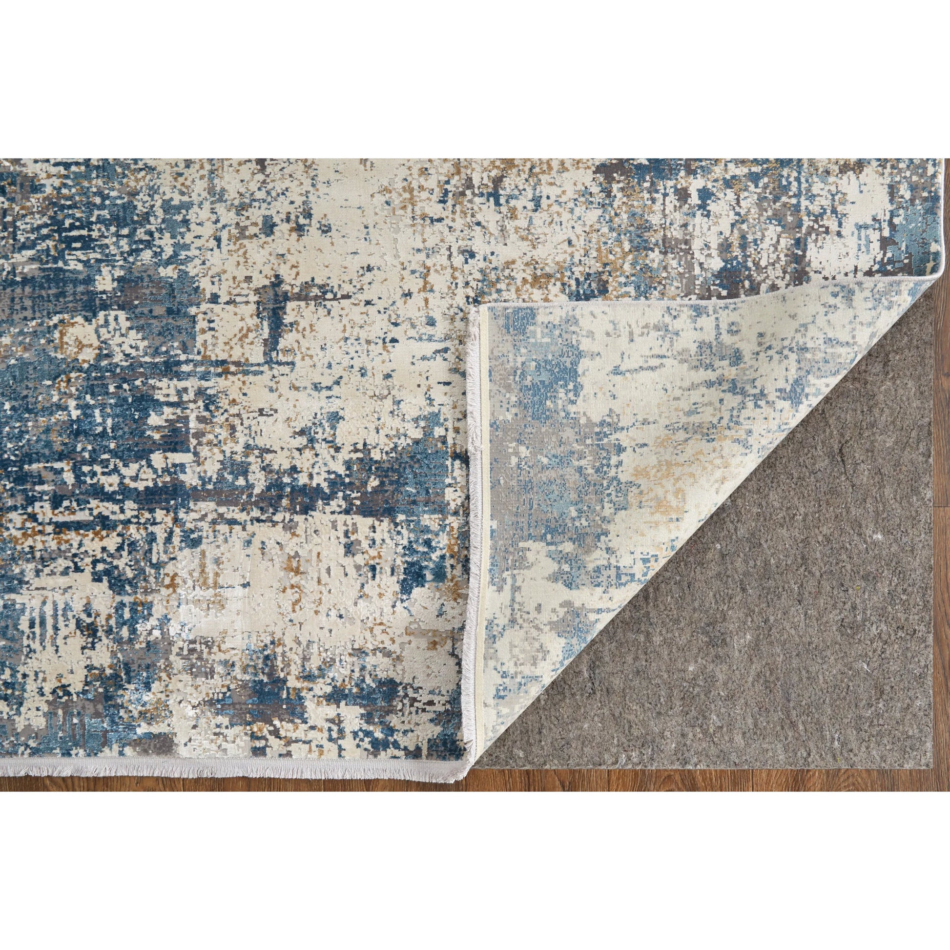 Cadiz Rug - 3891F by Feizy in ivory, tan, blue. Made from viscose, acrylic in a unique style.