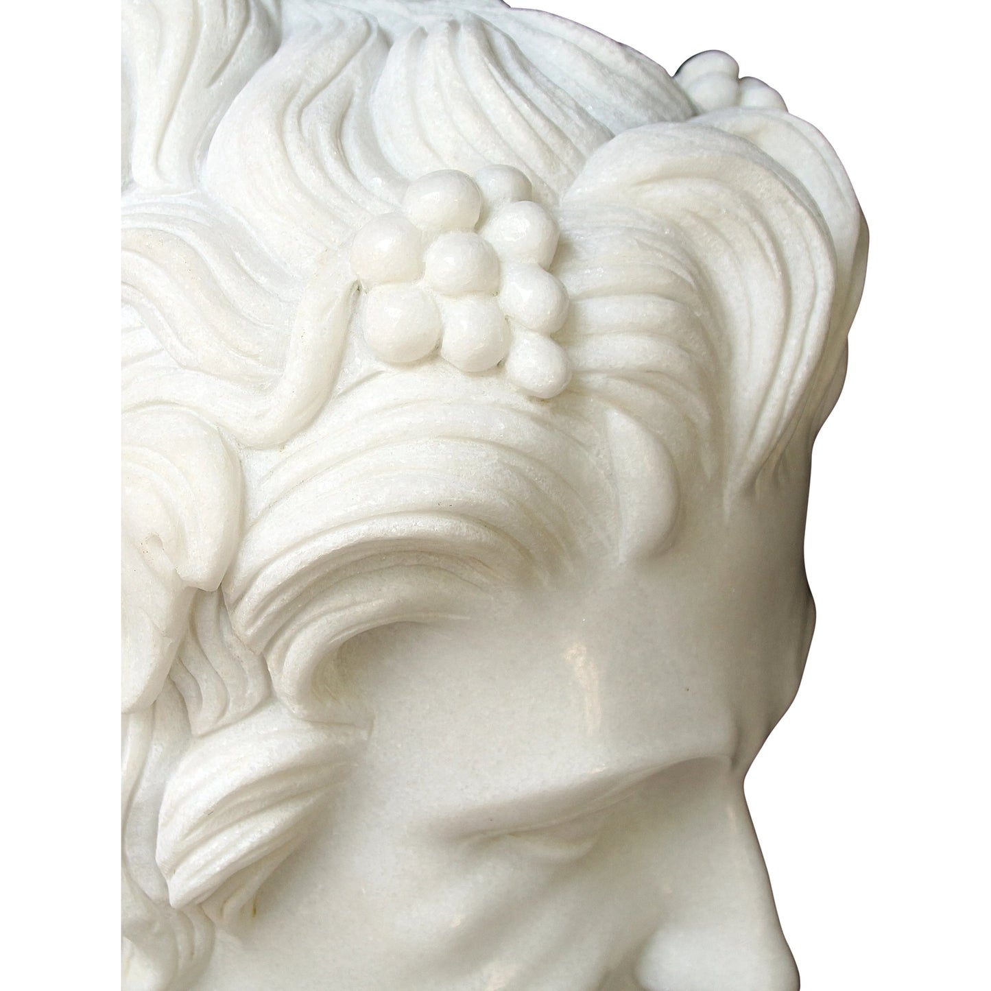 006 SI-2007766 | Closeup | Hector Marble Bust Sculpture by Currey and Company in white. Made from marble in a traditional style.