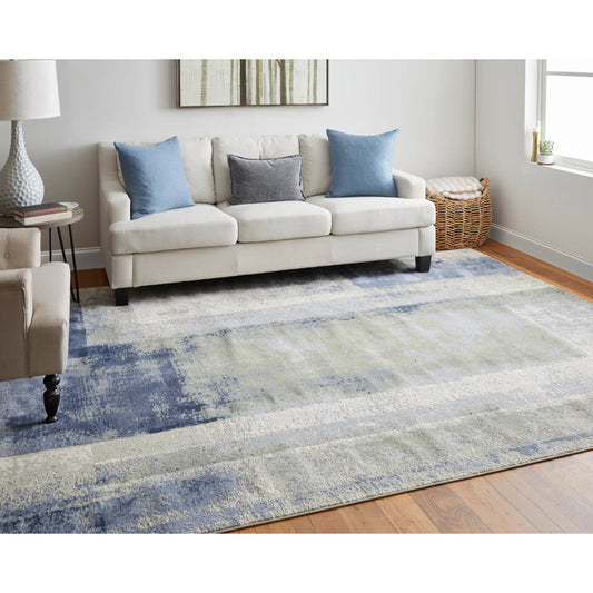 Clio Rug - 39K3F by Feizy in blue, green, ivory. Made from polypropylene, polyester in a unique style.