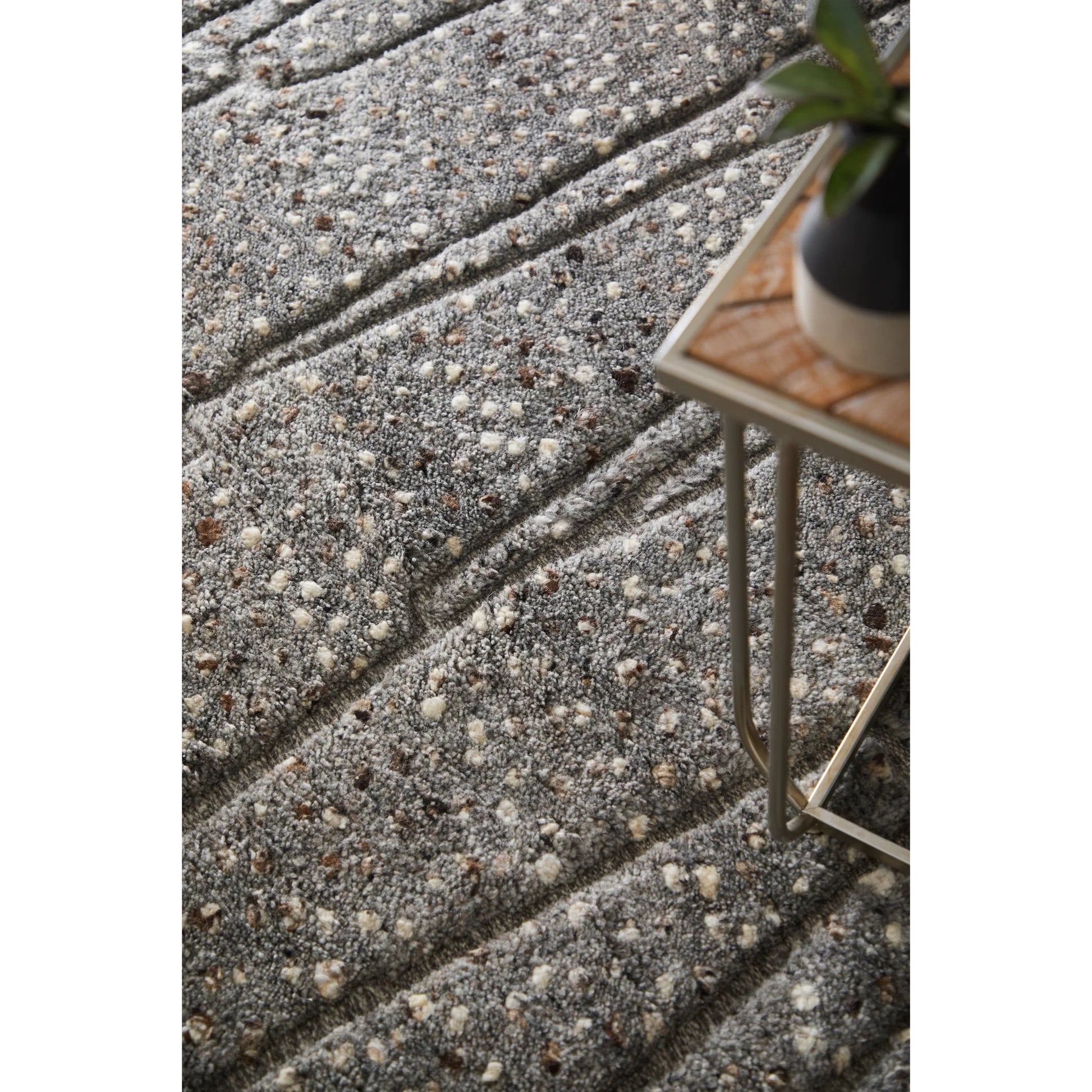 Dering Polka Dots Rug - T27T6042 by Thom Felicia by Feizy Rugs in gray, tan, taupe. Made from wool in a unique style.