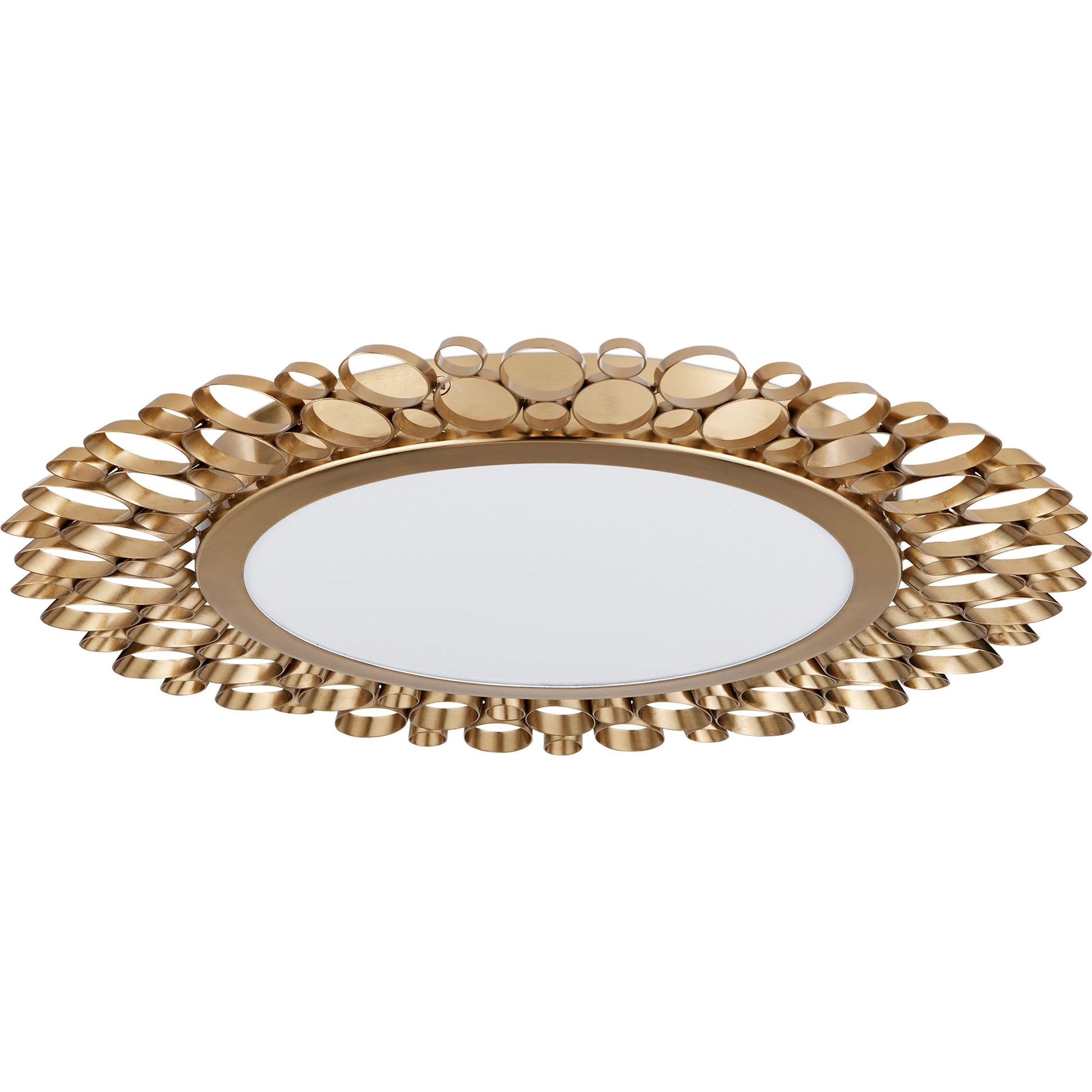 Antares Flush Mount by Currey and Company in antique brass, white. Made from metal, brass, glass in a modern style.