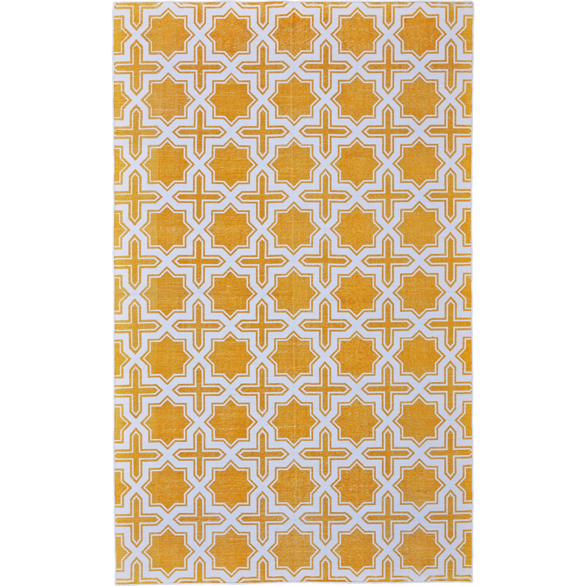Granada Transitional Geometric Rug - I0516 by Feizy in yellow, white. Made from cotton in a unique style.
