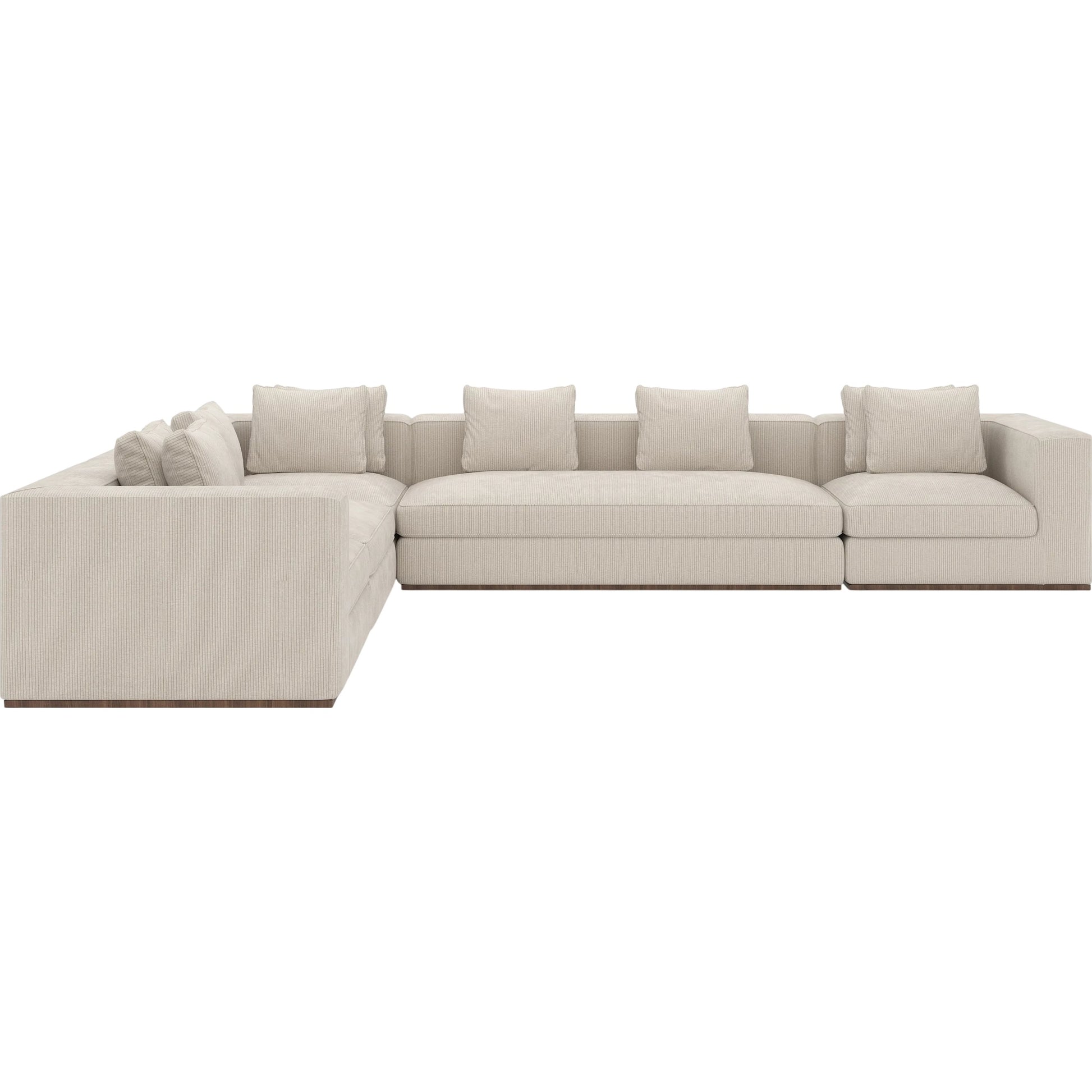 Bello 5-Piece Sectional by Caracole in oatmeal and retro walnut. Made from unique in a transitional style.