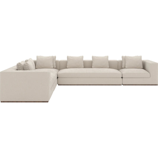 Bello 5-Piece Sectional by Caracole in oatmeal and retro walnut. Made from unique in a unique style.