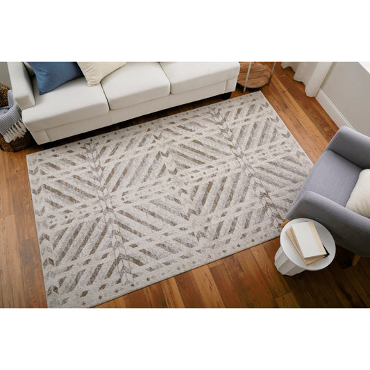 Vancouver Geometric Rug - VNR39NQF by Feizy in ivory, tan, brown. Made from polypropylene, polyester in a unique style.