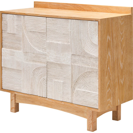 Freeda Cabinet by Surya in white, natural. Made from oak in a unique style.
