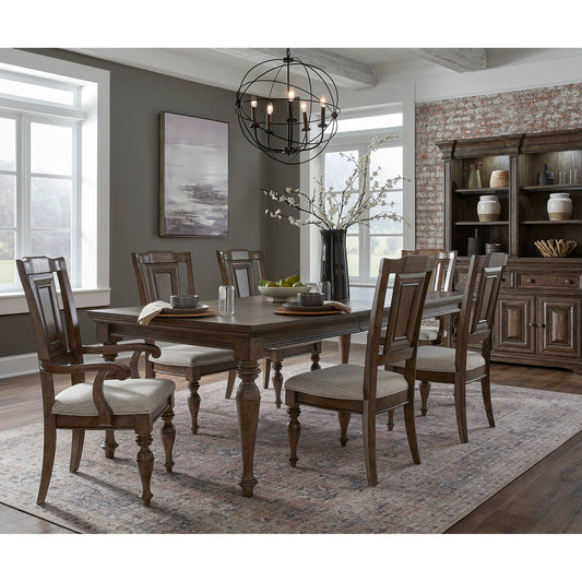 Woodbury Wooden Arm Chair by Pulaski Furniture in cowboy boots brown. Made from rubberwood in a traditional style.